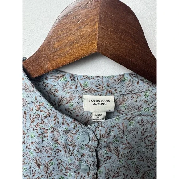 JDY ENGLISH LONG SLEEVE Peasant SMOCKED MINI FLORAL dress 34EU Medium JDYCARMEN - Picture 2 of 10